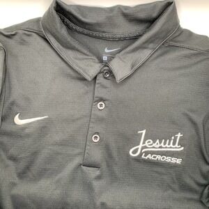 Nike Men's Jesuit Lacrosse Polo Shirt Pullover Short Sleeve Black Medium
